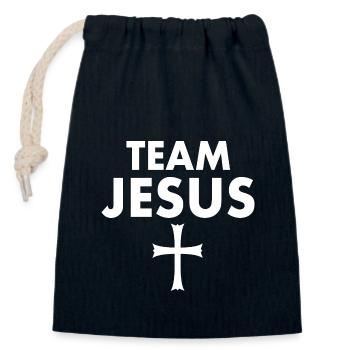 Team jesus cross - Closable cotton gift bag (14x20cm) - navy - Front