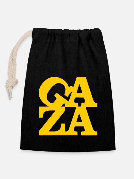 Gaza - Verschließbarer Geschenkbeutel aus Baumwolle (14x20cm) - Schwarz