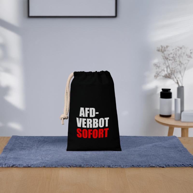 Afd verbot sofort Verschließbarer Geschenkbeutel aus Baumwolle (14x20cm)