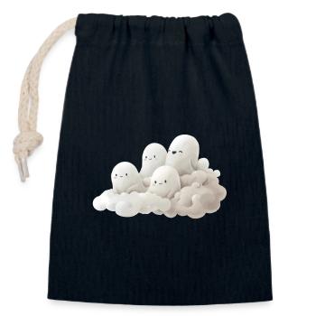 Happy Ghost Family - Closable cotton gift bag (14x20cm) - navy - Front
