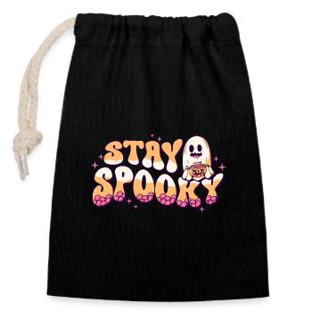 Stay Spooky Halloween Ghost - Closable cotton gift bag (14x20cm) - black - Front