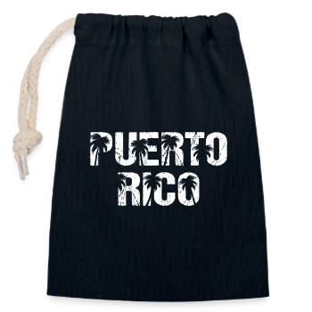 Puerto Rico Palm Trees - Closable cotton gift bag (14x20cm) - navy - Front