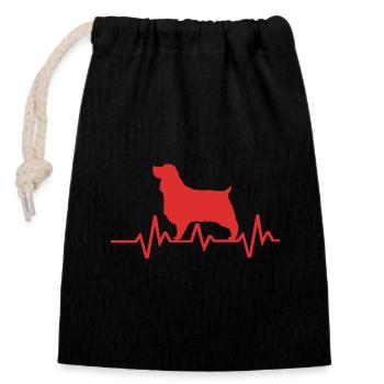 Springer Spaniel - Verschließbarer Geschenkbeutel aus Baumwolle (14x20cm) - Schwarz - Vorne