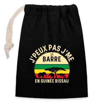 J peux pas j me barre En Guinée Bissau - Sac cadeau en coton avec cordon (14 x 20 cm) - noir - Devant