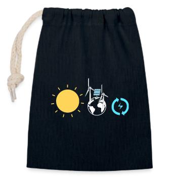 Solarzellen Sonnenenergie Erneuerbare Energien - Verschließbarer Geschenkbeutel aus Baumwolle (14x20cm) - Navy - Vorne