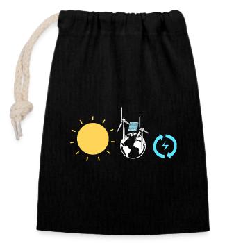 Solar Cells Solar Energy Renewable Energies - Closable cotton gift bag (14x20cm) - black - Front
