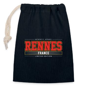 Rennes - Closable cotton gift bag (14x20cm) - navy - Front