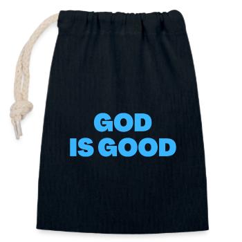 Gott ist gut - Christliche Zitate - Verschließbarer Geschenkbeutel aus Baumwolle (14x20cm) - Navy - Vorne