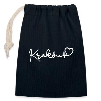 Krakow heartbeat - Closable cotton gift bag (14x20cm) - navy - Front