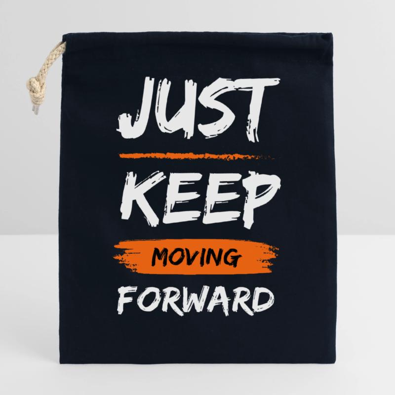 Continuez simplement à avancer Tshirt et plus encore Sac cadeau en coton avec cordon (14 x 20 cm)