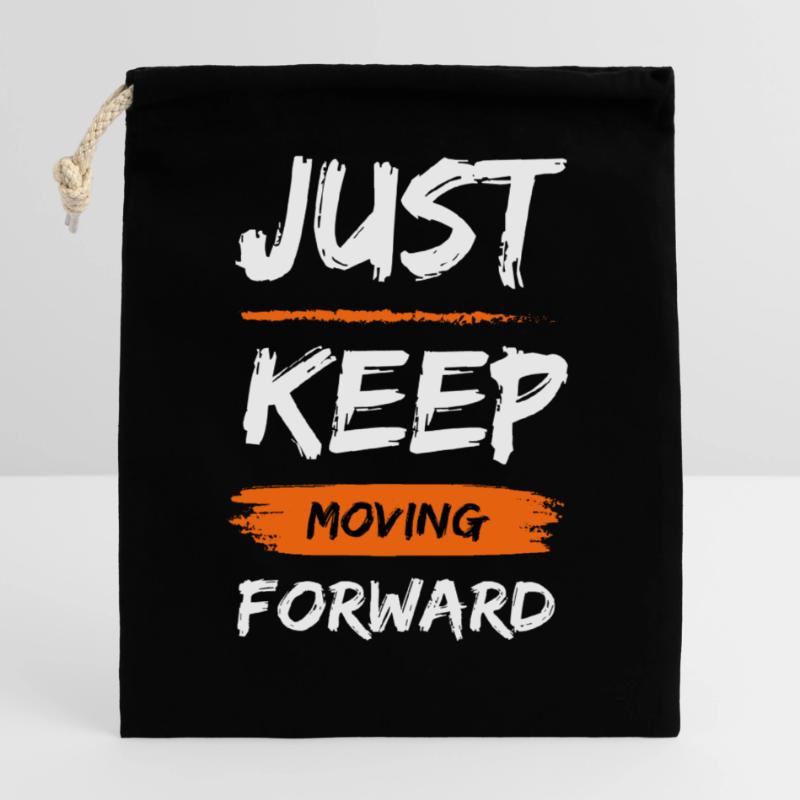 Continuez simplement à avancer Tshirt et plus encore Sac cadeau en coton avec cordon (14 x 20 cm)