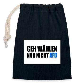 geh wählen nur nicht afd - Verschließbarer Geschenkbeutel aus Baumwolle (14x20cm) - Navy - Vorne