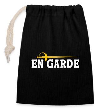 Escrime - Sac cadeau en coton avec cordon (14 x 20 cm) - noir - Devant