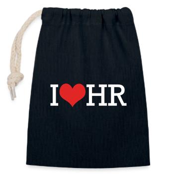 HR Manager - Closable cotton gift bag (14x20cm) - navy - Front