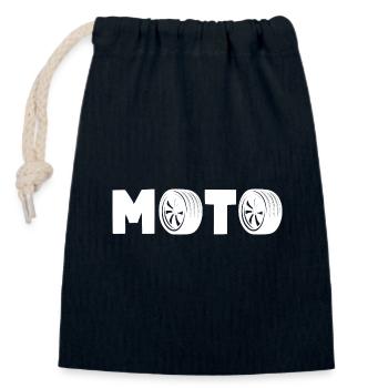 Moto Motorsport racing tyres - Closable cotton gift bag (14x20cm) - navy - Front