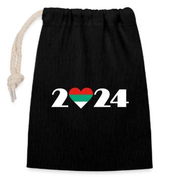 I love Bulgarien 2024, Urlaub in Bulgarien 2024 - Verschließbarer Geschenkbeutel aus Baumwolle (14x20cm) - Schwarz - Vorne