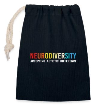 Neurodiversité Autisme Cerveau TDAH Asperger - Sac cadeau en coton avec cordon (14 x 20 cm) - bleu marine - Devant