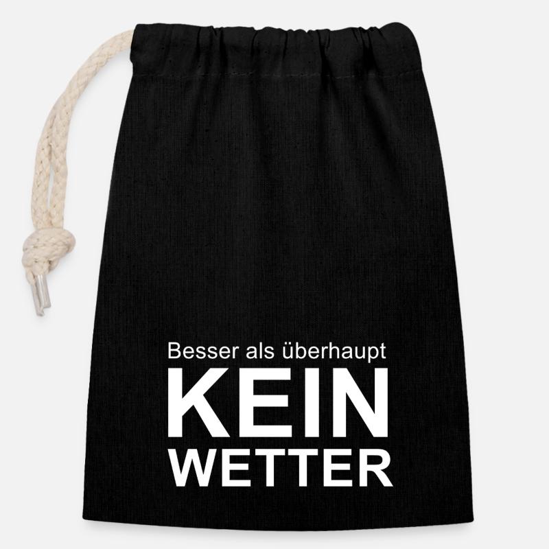 Wetter - Verschließbarer Geschenkbeutel aus Baumwolle (14x20cm) - Schwarz