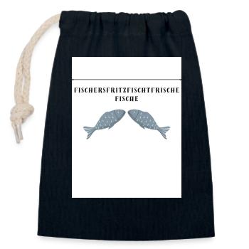 Fische - Verschließbarer Geschenkbeutel aus Baumwolle (14x20cm) - Navy - Vorne