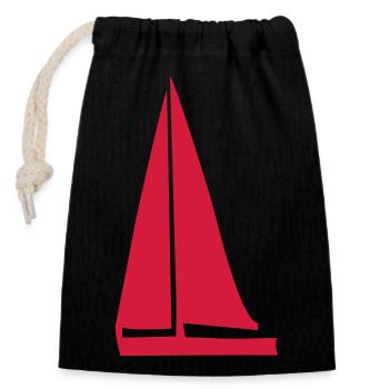 sailing - Closable cotton gift bag (14x20cm) - black - Front