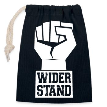 LA RÉSISTANCE SERA LE PEUPLE - Sac cadeau en coton avec cordon (14 x 20 cm) - bleu marine - Devant