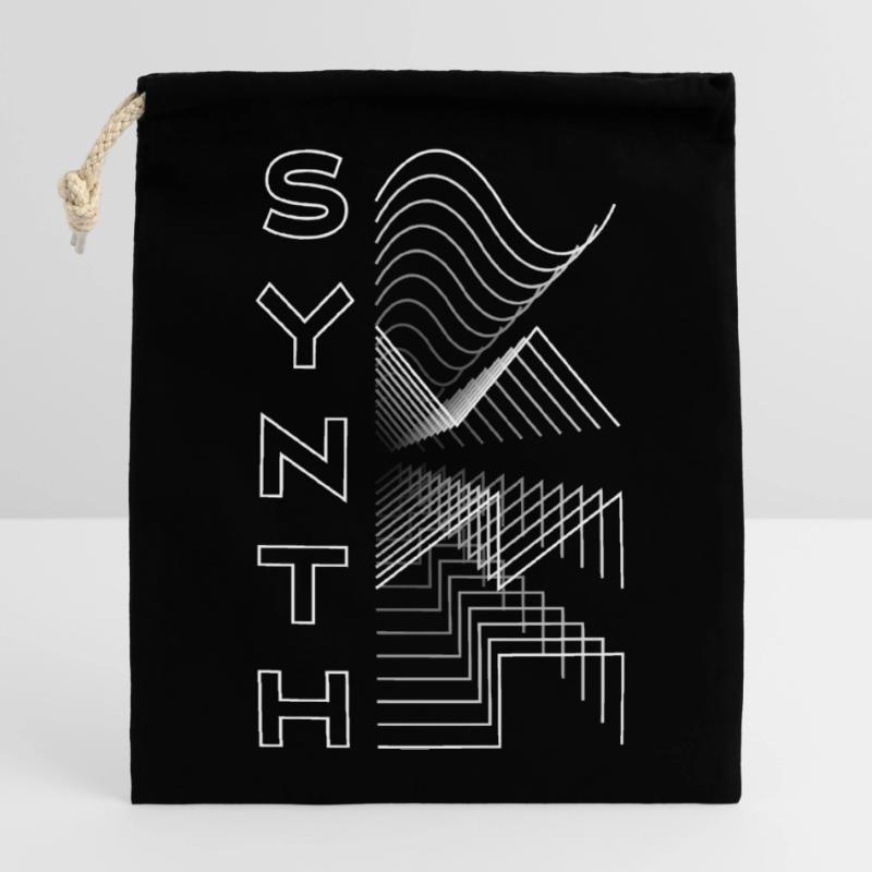 Synth Waveform Audio Analog Design Modular Gift Sac cadeau en coton avec cordon (14 x 20 cm)
