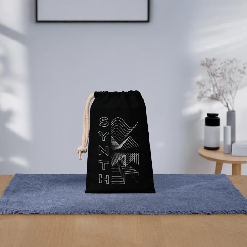 Synth Waveform Audio Analog Design Modular Gift Sac cadeau en coton avec cordon (14 x 20 cm)