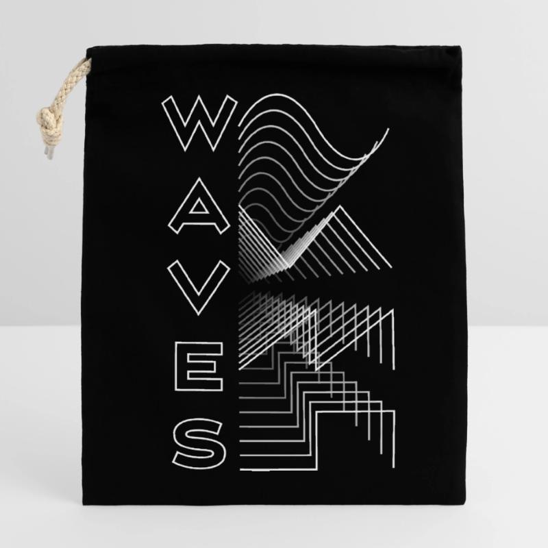 Waves Waves Waveform Audio Analogique Design Modular Gift Sac cadeau en coton avec cordon (14 x 20 cm)