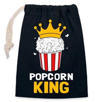 Popcorn Roi - Sac cadeau en coton avec cordon (14 x 20 cm) - bleu marine - Devant