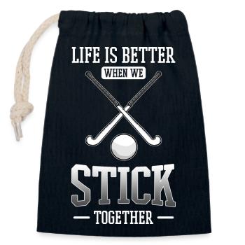 field hockey - Closable cotton gift bag (14x20cm) - navy - Front