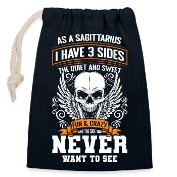 Horoscope Astrology Month - Closable cotton gift bag (14x20cm) - navy - Front