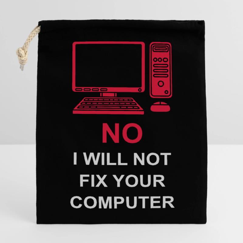 not fix your computer Verschließbarer Geschenkbeutel aus Baumwolle (14x20cm)
