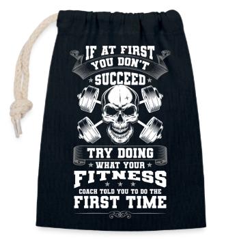 Fitness Trainer Muscles Sports Workout - Sac cadeau en coton avec cordon (14 x 20 cm) - bleu marine - Devant