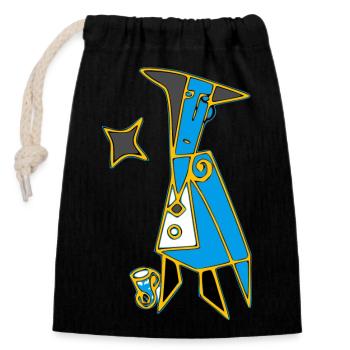 Character ireal - Closable cotton gift bag (14x20cm) - black - Front