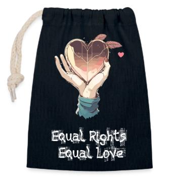 Equal rights - Closable cotton gift bag (14x20cm) - navy - Front