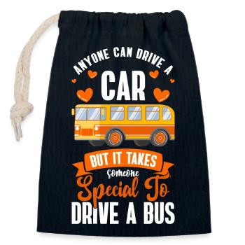 Driver Bus driver Public transport - Closable cotton gift bag (14x20cm) - navy - Front