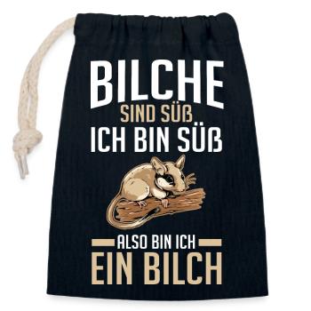 Bilch - Verschließbarer Geschenkbeutel aus Baumwolle (14x20cm) - Navy - Vorne