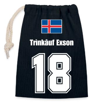 Island Trikot Nr.18 - Verschließbarer Geschenkbeutel aus Baumwolle (14x20cm) - Navy - Vorne