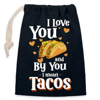 Taco Food Latino Burrito - Closable cotton gift bag (14x20cm) - navy - Front