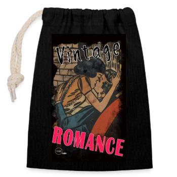 VINTAGE ROMANCE 6 By Yume Origins - Closable cotton gift bag (14x20cm) - black - Front