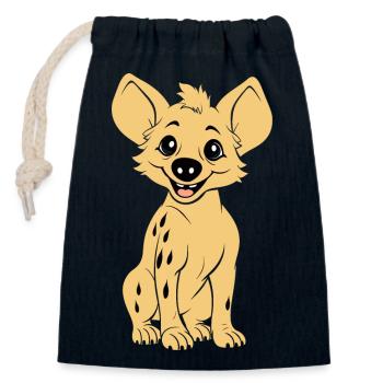 Hyäne - Verschließbarer Geschenkbeutel aus Baumwolle (14x20cm) - Navy - Vorne