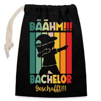 Bachelor Geschafft 2024 Hochschulabsolventin Uni - Verschließbarer Geschenkbeutel aus Baumwolle (14x20cm) - Schwarz - Vorne
