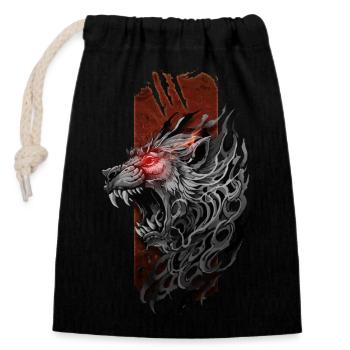 Primal Inferno : Singe babouin furieux - Sac cadeau en coton avec cordon (14 x 20 cm) - noir - Devant