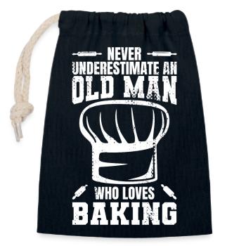 Bäcker Großvater - Verschließbarer Geschenkbeutel aus Baumwolle (14x20cm) - Navy - Vorne