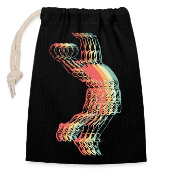 Basketball Slam Dunking Retro - Closable cotton gift bag (14x20cm) - black - Front