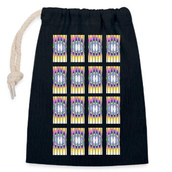 Hypnotic design Type-1 - Closable cotton gift bag (14x20cm) - navy - Front