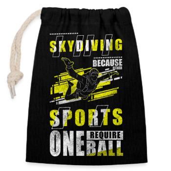 Skydiving Luft Leidenschaft Fallschirmsport - Verschließbarer Geschenkbeutel aus Baumwolle (14x20cm) - Schwarz - Vorne