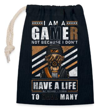 Zocker Spieler Liga Game - Verschließbarer Geschenkbeutel aus Baumwolle (14x20cm) - Navy - Vorne