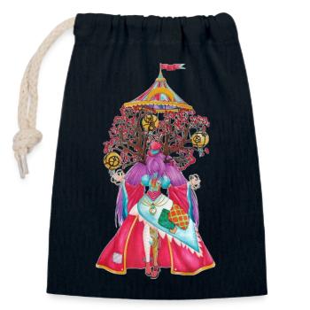 Mrs. Loyale - Closable cotton gift bag (14x20cm) - navy - Front