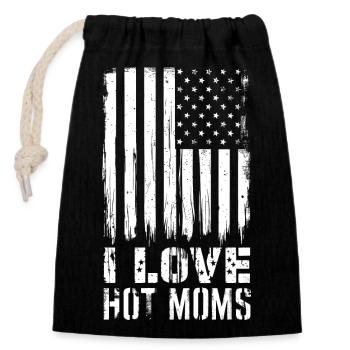 Funny statement for Hot Mom fans - Closable cotton gift bag (14x20cm) - black - Front